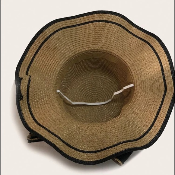 NEW! Coffee Brown Bow Straw Hat - Picture 2 of 2